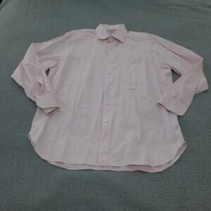 Ermenegildo Zegna Dress Shirt Mens 48/18 Pink Button Up Long Sleeve